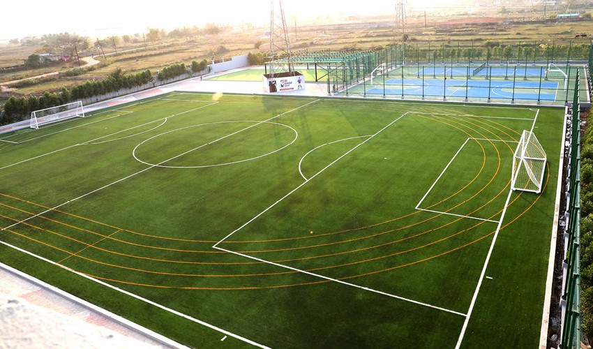 Corner flag in a football ground