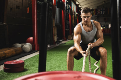 guy working out on turf